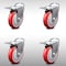 Service Caster 5 Inch SS Red Polyurethane Swivel Bolt Hole Caster Set with Total Lock Brake SCC-SSBHTTL20S514-PPUB-RED-4 - alternate 1